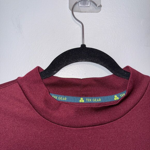 Tek Gear Womens Burgundy Long Sleeve Mock Neck Shirt XL - Picture 3 of 5